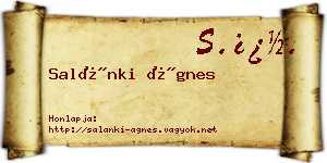 Salánki Ágnes névjegykártya