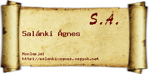 Salánki Ágnes névjegykártya
